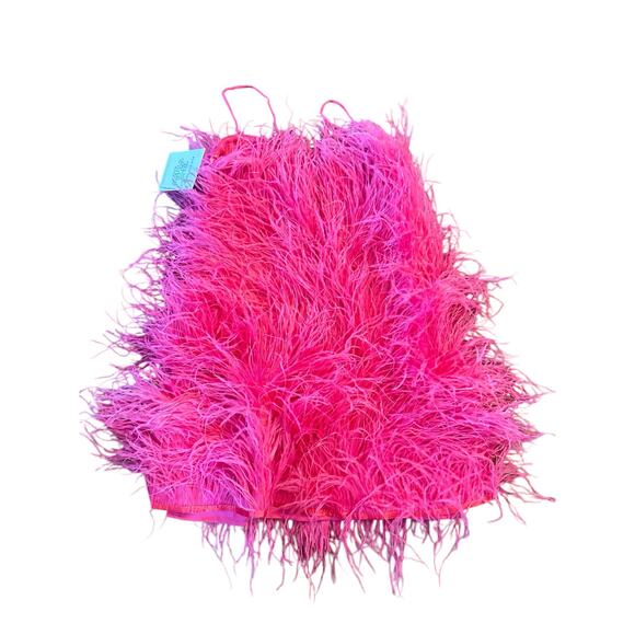 NWT S Alamour The Label Kaila Pink Feathered Bustier Mini Dress Cocktail Party - Picture 3 of 6
